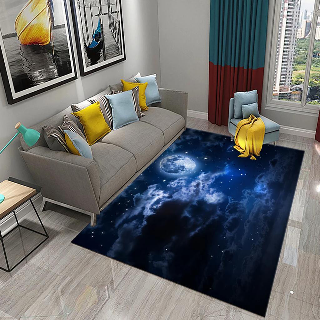 Moon Carpet Flower Moon Forest Living Room Children's Bedroom Decor Carpet Floor Mat Kitchen Bathroom Entrance Non-slip Carpet