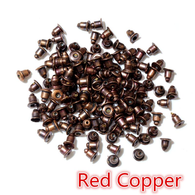 200pcs High Quality Bullet Earring Backs Classic 8 Colors Plated Metal Earring Back Plug Earring Settings Base Ear Studs Back