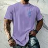 Men's Vintage Texture Printed Short Sleeve T Shirt Loose Fit Casual Summer Daily Wear Top Lightweight Breathable Fabric
