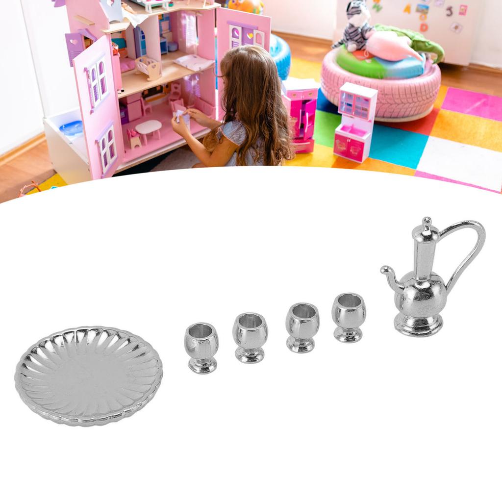 2 Sets 1:12 T Cup Set Light Luxury Exquisite Vivid Miniature T Cup Set for Accessories