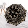 Viking Vegvisir Compass Nordic Runes Symbol Wall HangingUmbrella, Portable 3-Fold Umbrella for Men & Women,Christmas Gift ES161
