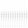 12pcs Acrylic Icicle Christmas Tree Hanging Ornaments Set For Festive Holiday Seasonal Decoration, Pink Blue Transparent