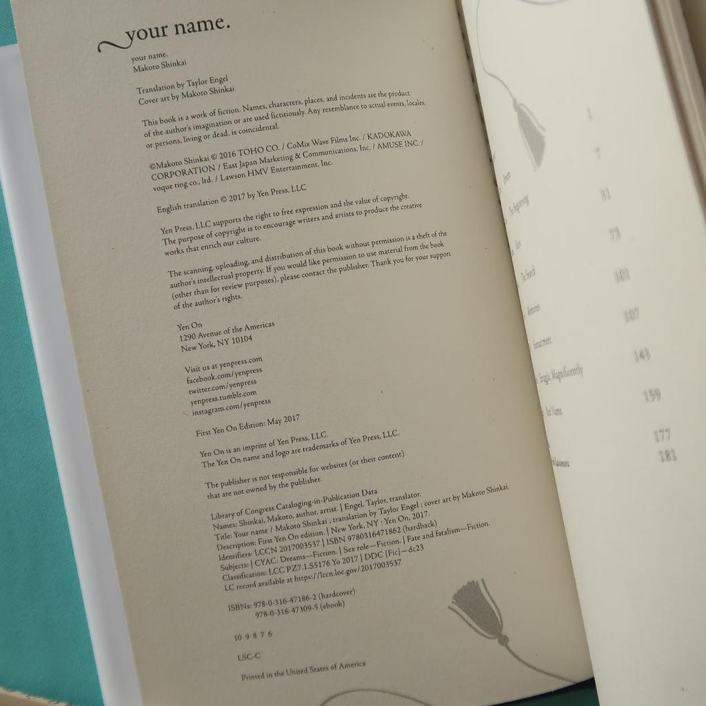 [USED] Foreign book: Your Name. (English version) by Makoto Shinkai