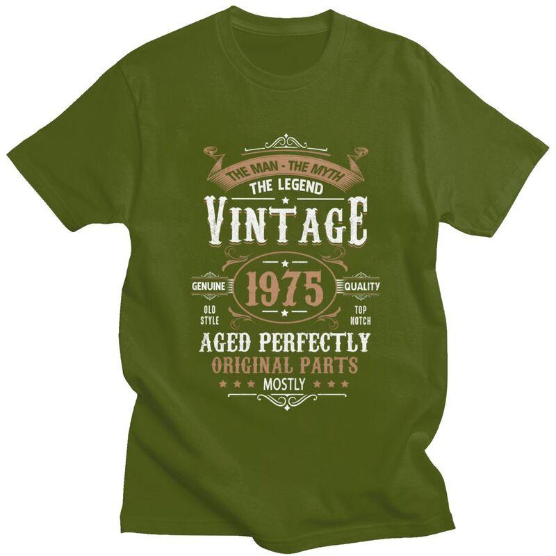 50th Birthday Vintage 1975 Man Myth Legend Tshirts Short Sleeves Leisure T Shirt Custom Years Tshirts Loose Fit 100 Cotton Tee