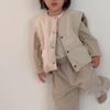 Korean-Style Kids' Autumn Cardigan: Trendy, Skin-Tone, Single-Breasted, Cotton Liner Vest, Hoodless Design