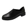 Deep mouth women's loafers 2025 retro soft leather flat bottom comfortable casual stepping heel cover foot low heel single shoes wear two
