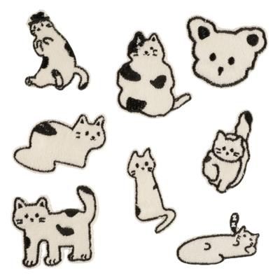 8 Pcs Cartoon Cats Iron On Patches Animal Repair Patches Sewing On Applique Patches for Clothing Jeans Hat Backpacks