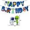 Space Birthday Banner: Astronaut, Rocket, and Alien Party Decorations
