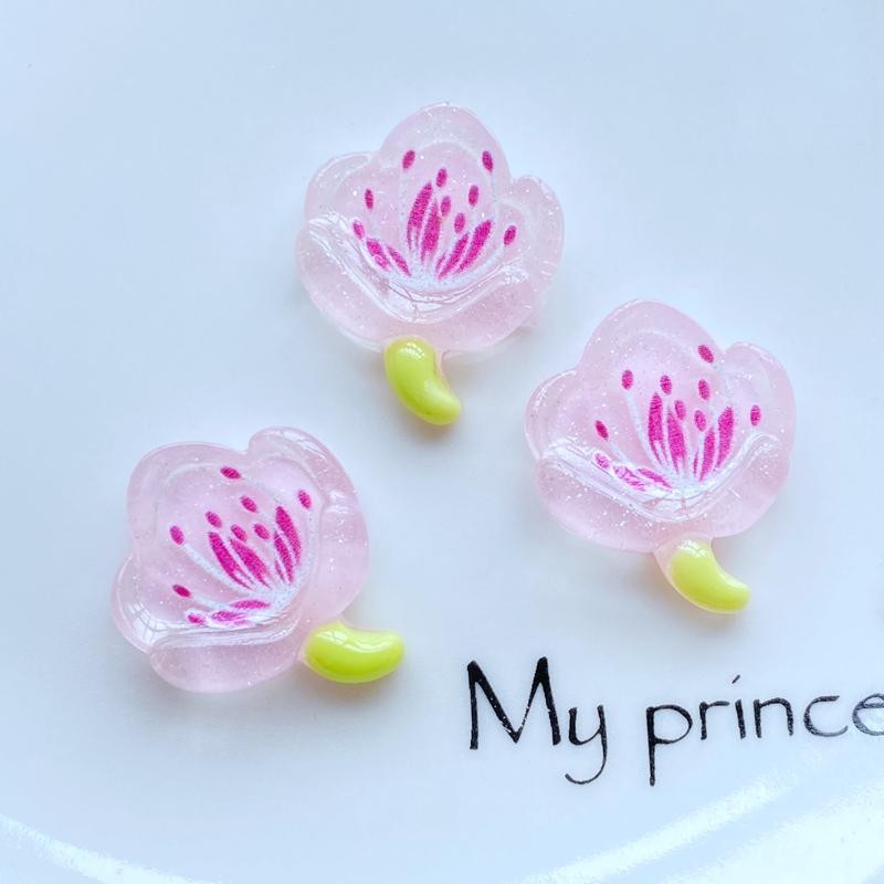10Pcs New Cute Mini Luminous Transparent Lotus Flat back Resin Cabochons Scrapbooking DIY Jewelry Craft Decoration Accessorie