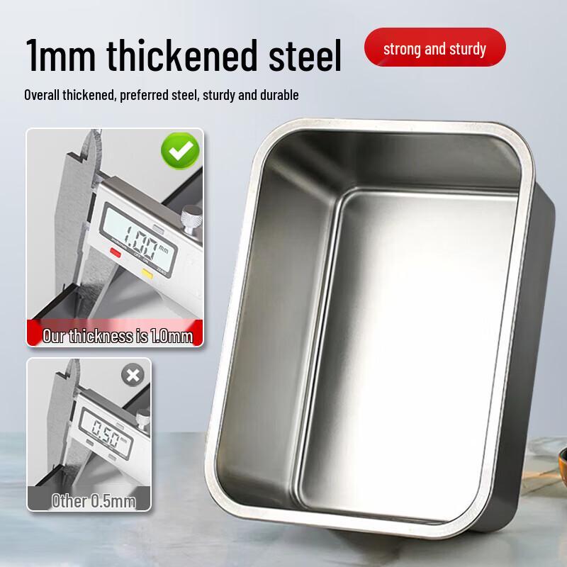 Youxia 304 Stainless Steel Rectangular Deep Food Pan