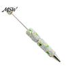 Moon Star Pens Glitter Beadable Ballpoint Pen, Sparkly Rhinestone Beaded Plastic Comfortable Grip DIY Handmade Gel Ink Pen for School Projects, Crafts