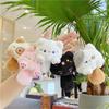 Cute Plush Cats Keychain Creative Animal Pendant Detachable Pendant Car Key Chain Backpack Pendant with Metal Keyring