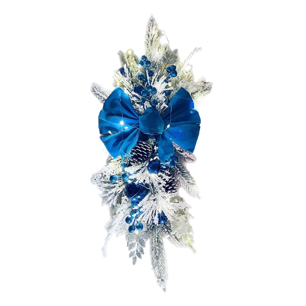 Świąteczne Wisiorki Wieniec Ornament Swag Ozdoba Girlanda bez/ze Światłem Akcesoria Dekoracyjne na Dom Drzwi Okno