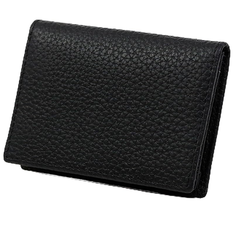 

[RICKERS] business card holder ladies men s cowhide genuine leather leather business card case card case Black with business card exchange etiquette