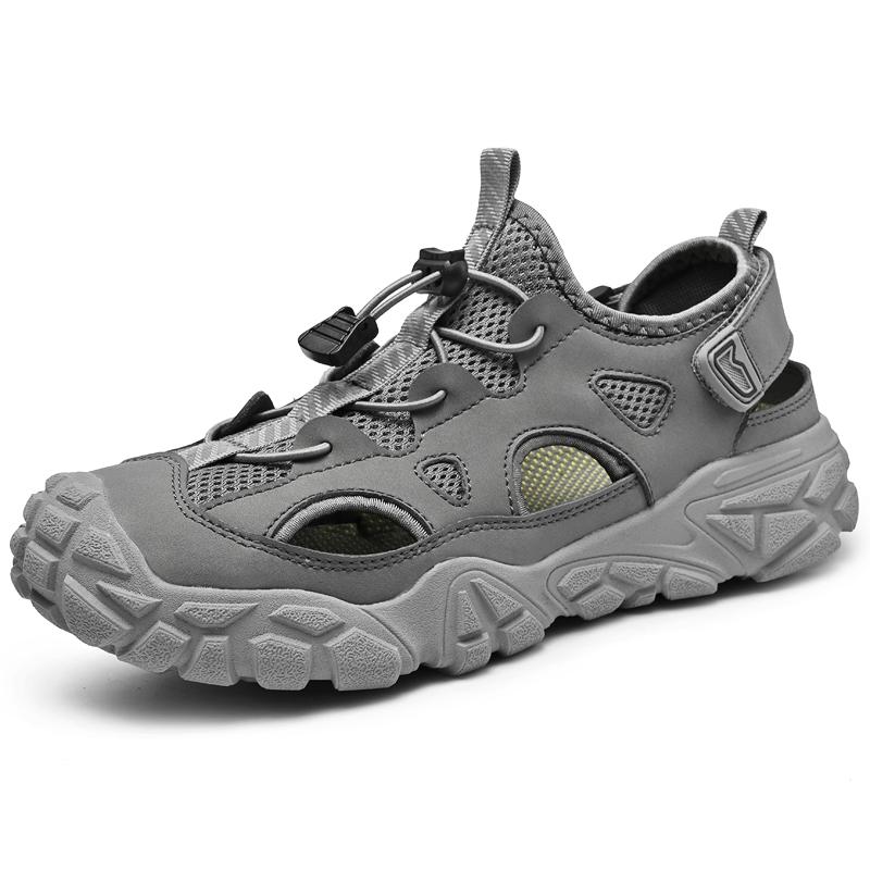 

Мода Новый Тренд Повседневная Летняя Обувь Мужская Дышащая Сетчатая Обувь Летние Кроссовки для Ходьбы на Открытом Воздухе Противоударный Носок Мужские Трекинговые Сандалии 46 серый
