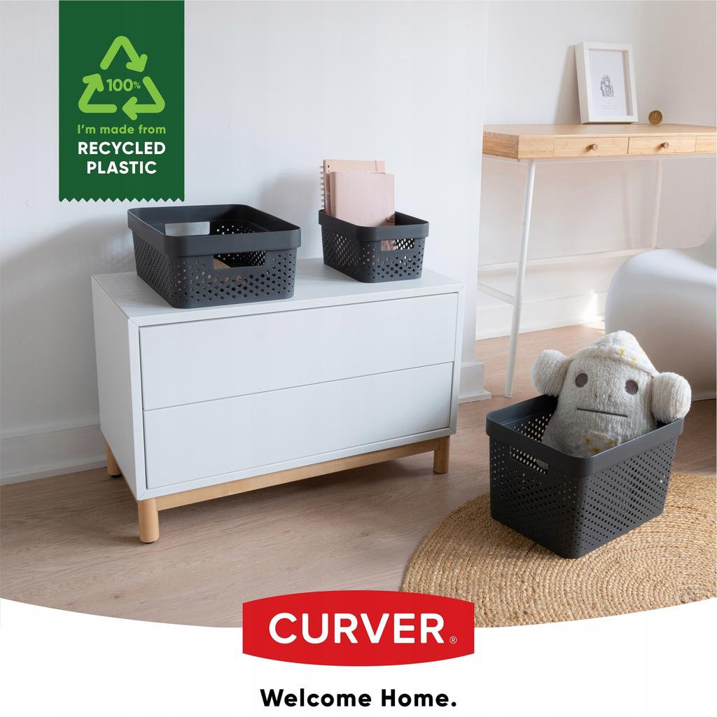 Curver Basket Container Box Organizer Set 3x