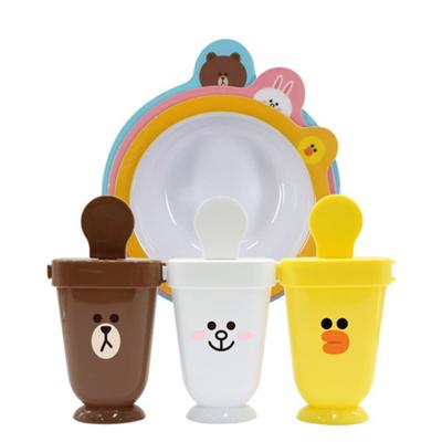 Line Friends Yum Yum atıştırmalık topu + buzlu şeker seti, karışık renkler, 3 atıştırmalık topu + 3 buzlu şeker çubuğu, Popüler Kore ebeveynlik ürünleri