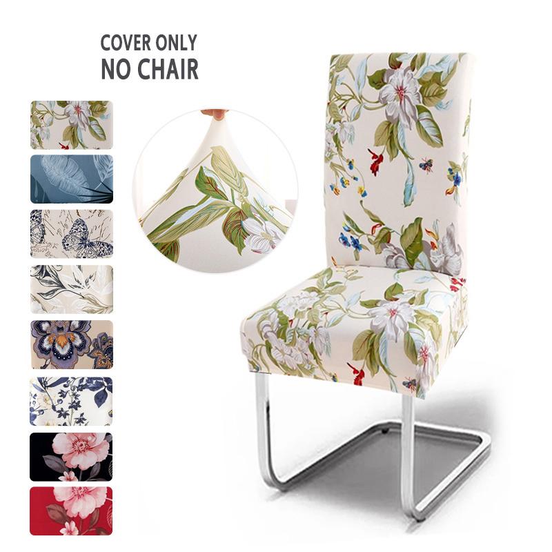 

1/4Pcs Flower Printed Dining Chair Coves Elastic Seat Slipcovers Anti-Slip Dust-Proof Chairs Seat Protector For Home Banquet 1pc