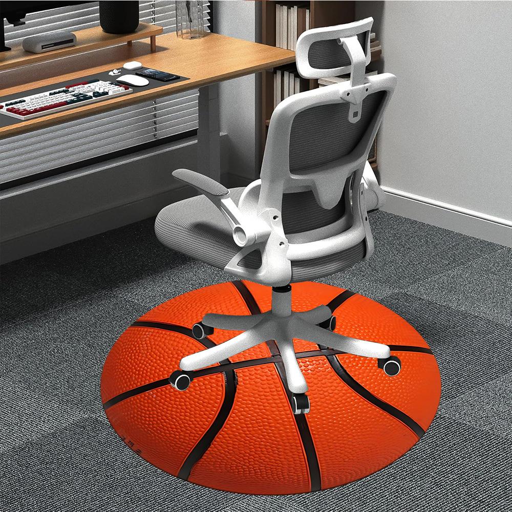 

1PC Basketball Sport Office Round Area Rug, Indoor Mat Suitable ForOffice, Under Office Chairs Bedroom Living Room Home Decor, Room Deco, D015 80cm by 80cm