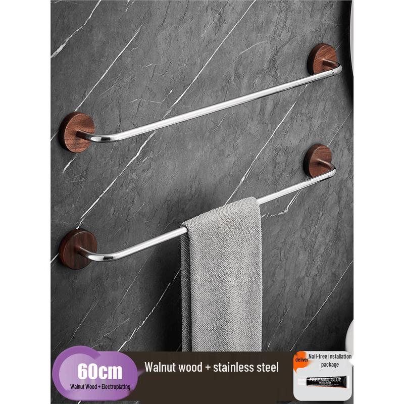MDNG Stainless Steel Wall-Mounted Towel Rack with Storage Shelf