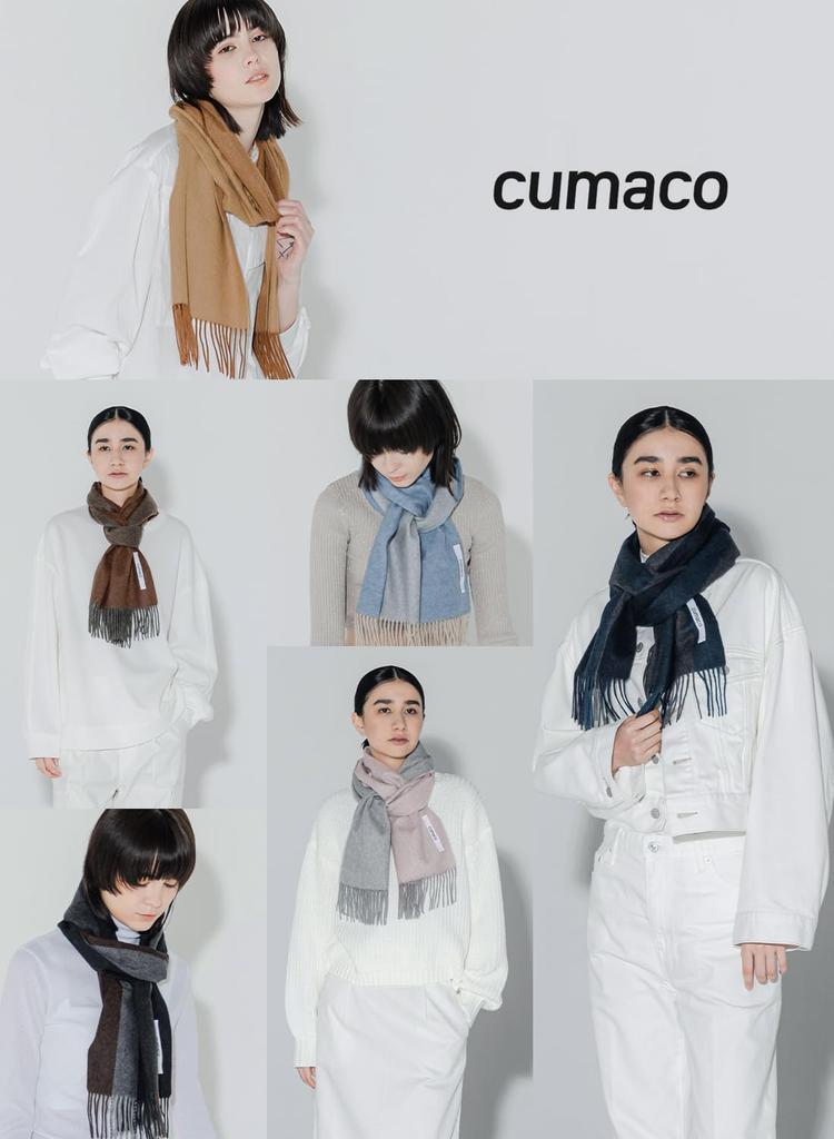 Black Cashmere Brand [cumaco] 11. 100% Scarf, Reversible, Striped, Unisex, Large, Thick, Name, Gift, Black, C-C0011B-7091