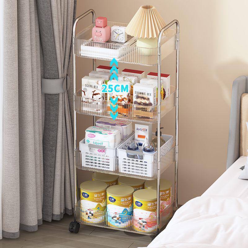 Transparent Snack Storage Rack Cabinet Kitchen Trolley Multi-layer Movable Floor Beauty Salon Special Trolley