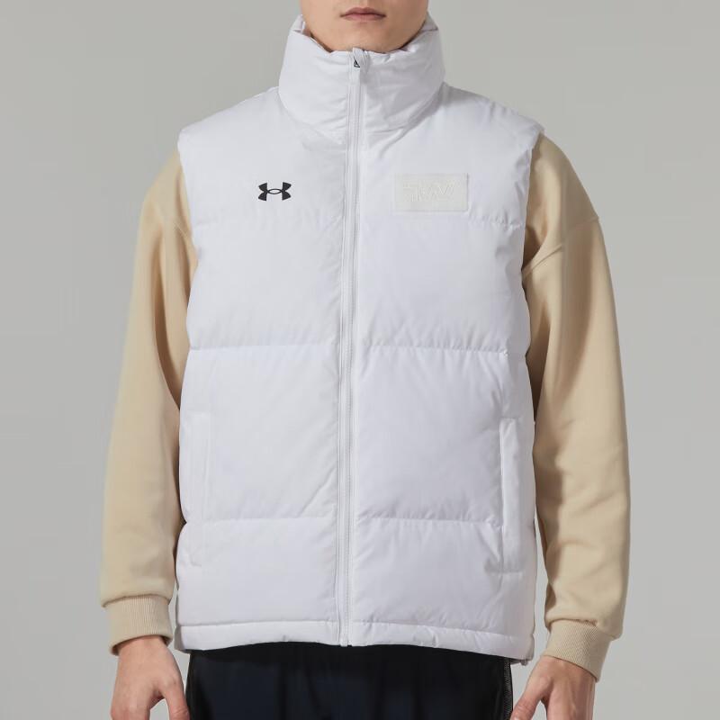 Under Armour Solid Color Stand Collar Windproof Warm Down Vest Unisex Vests White 21600803-100