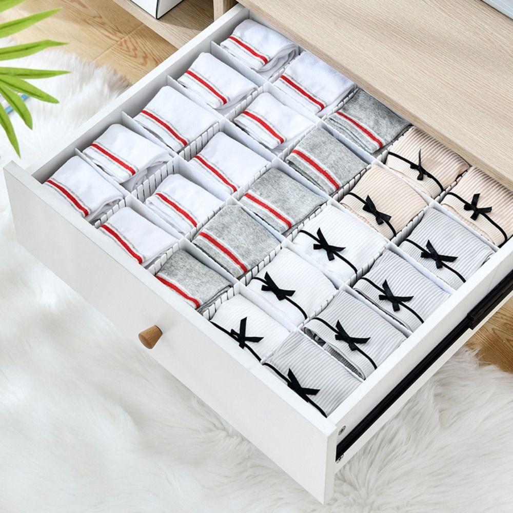 5Pcs Adjustable Drawer Divider Household DIY Combination Partition Board Storage Organizer Space-saving Cabinet Closet Separator