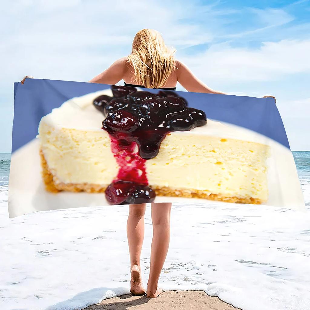 Cakes Beach Towels Cotton Beach Towel Super Absorbent Oversized Lightweight Quick-Dry Bath Towels Sand Free Turkish Beach Towels