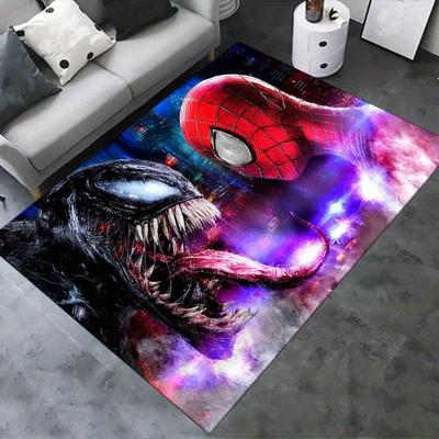 1pc Disney Spiderman Pattern Carpet Area Rug Non Slip Carpet Hand Washable Floor Mat Suitable For Living Room Bedroom Home Decor