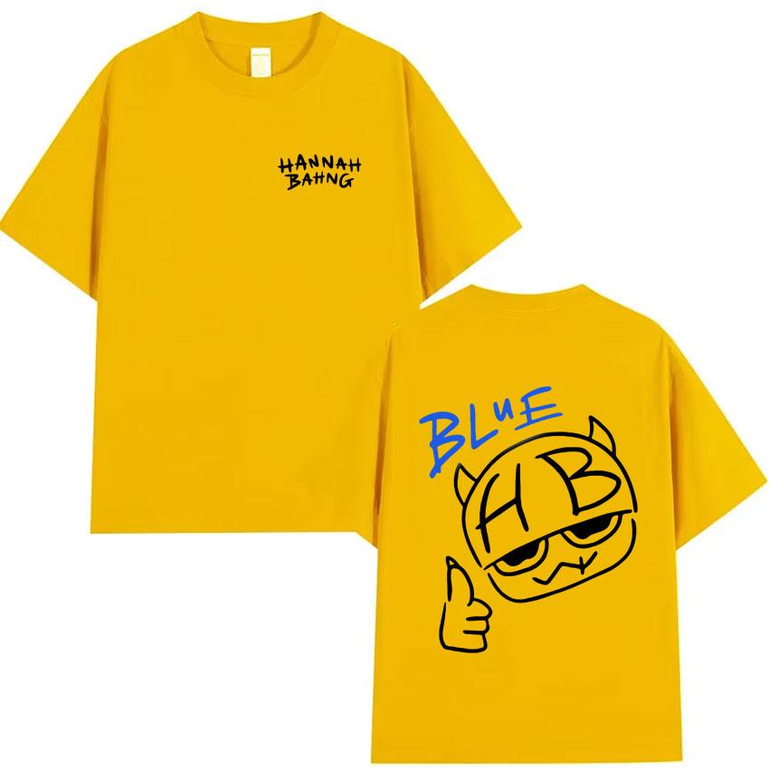 Summer Funny Hannah Bahng Blue Graphics Tshirt Streetwear Men Cotton Quality Short Sleeve Fashion TShirt Cozy Oversized Clothes