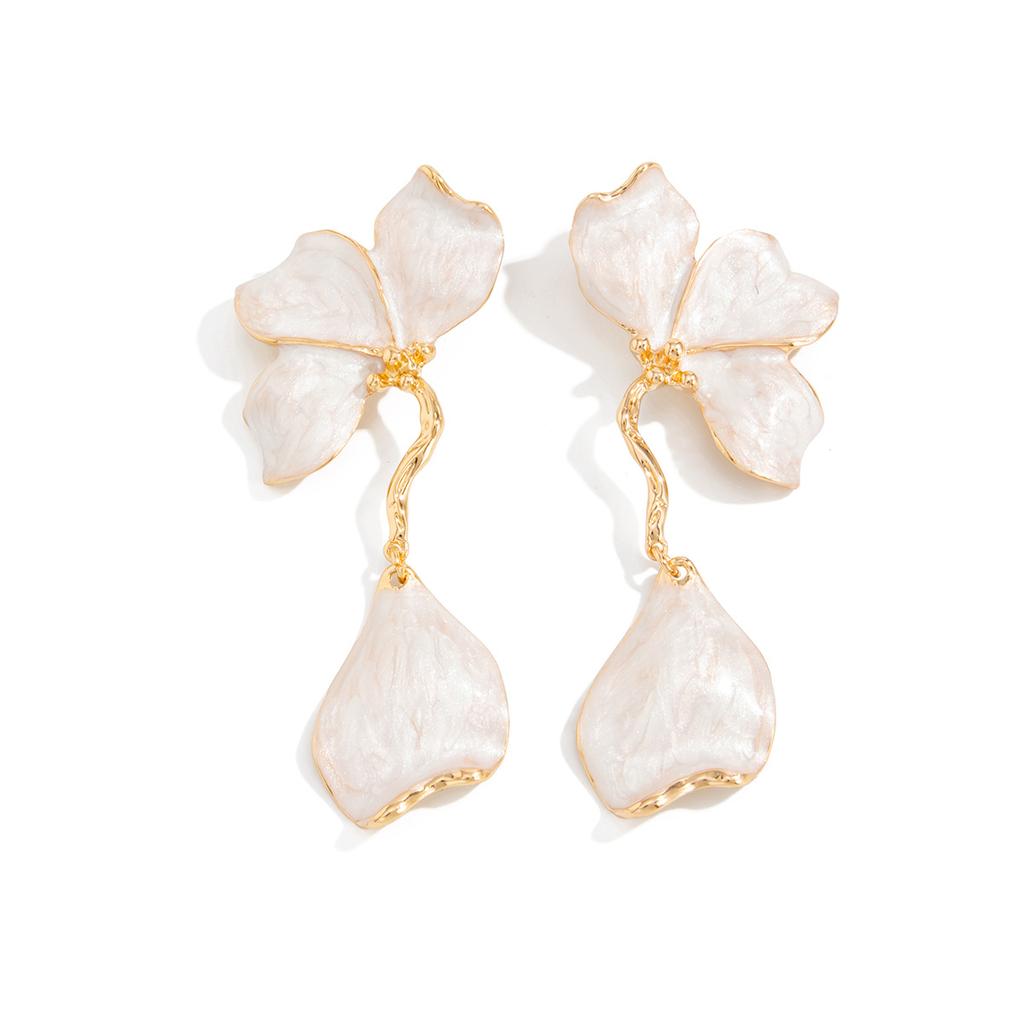 Ins Personality Trendy Oil Drop Petal Earrings Retro Geometric Gradient Resin Earrings for Women