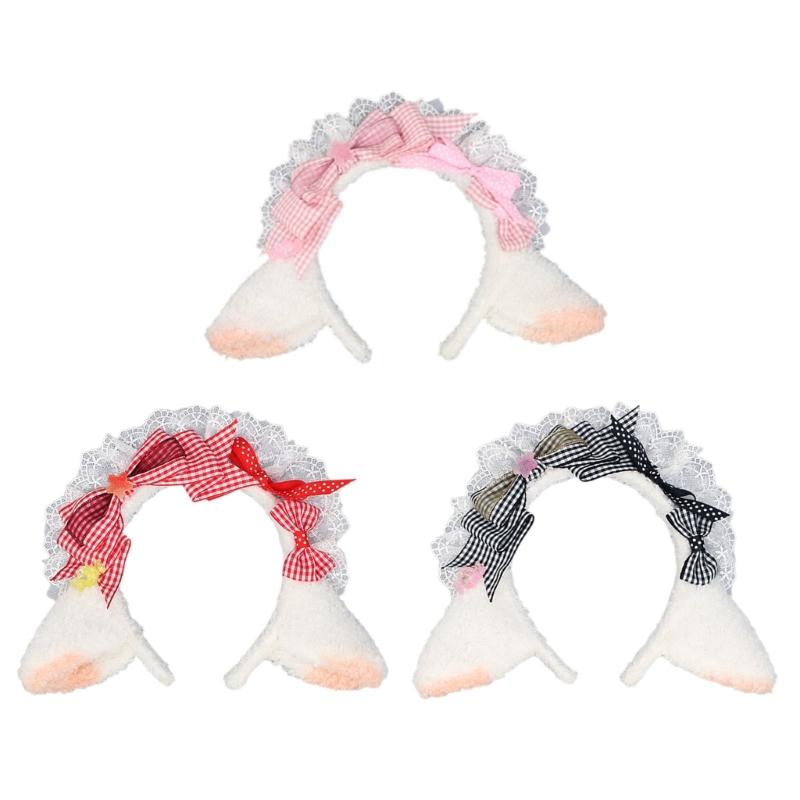 Woman Pleated Lace Headband Girl Cosplay Makeup Hairband Birthday Hair Decors