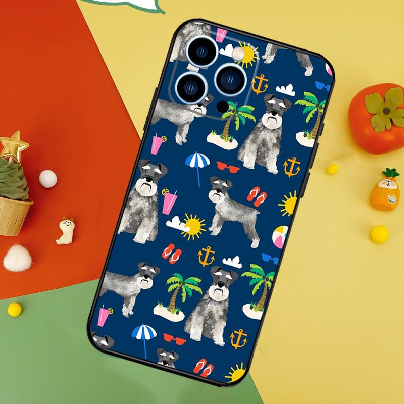 Lovely Dogs Schnauzer Case For iPhone 15 16 11 13 12 14 Pro Max Mini X XR XS 7 8 Plus Back Cover Shell