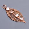 Rainbow Moonstone Rough Gemstone Copper Electroformed Handcrafted Ethnic Pendant V-38