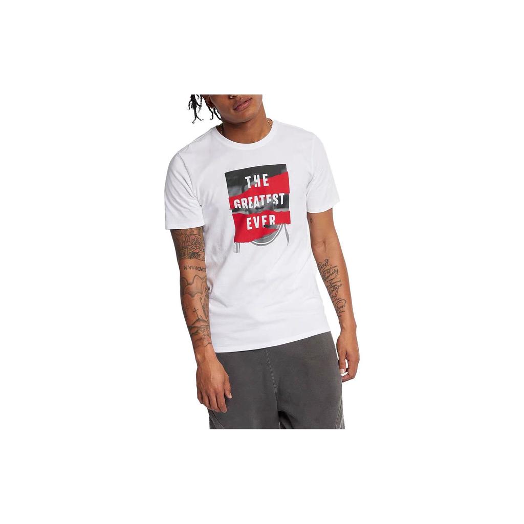 Nike T Shirts Men's White Crew Neck Moderate Straight Fit AH6319-100