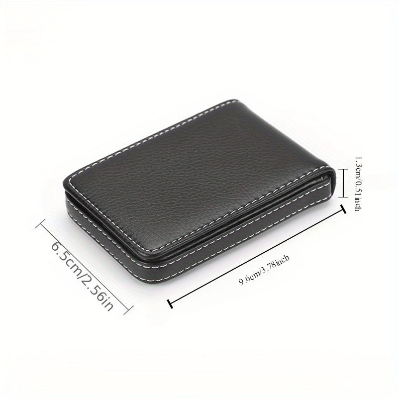 Eleganter Visitenkartenhalter aus PU-Leder für Damen und Herren Sicheres Magnetverschluss Ideal für den Bürogebrauch.