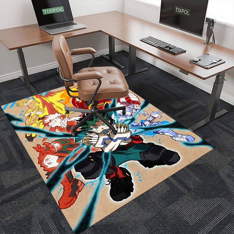 1pc My Hero Academia Midoriya Izuku Deku Chair Mat - Anime Cartoon Design Office Desk Pad, Non-Slip Carpet for Home Decor, Gaming Room, Seasonal Gift.