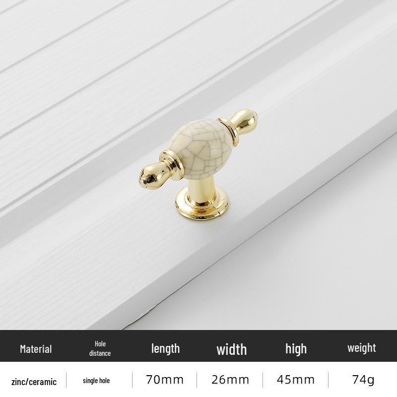 Nowoczesny Minimalistyczny Złoty Stop Aluminium Ceramiczna Rączka do Drzwi Szafek i Garderób