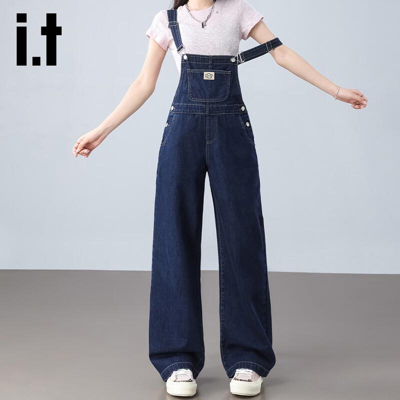 

Женский джинсовый комбинезон свободного кроя с завышенной талией от izzue it XL