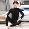 Men's Modal Half-High Neck Shirt and Trousers Warm Underwear Set - Autumn/Winter Base Layer Knitwear