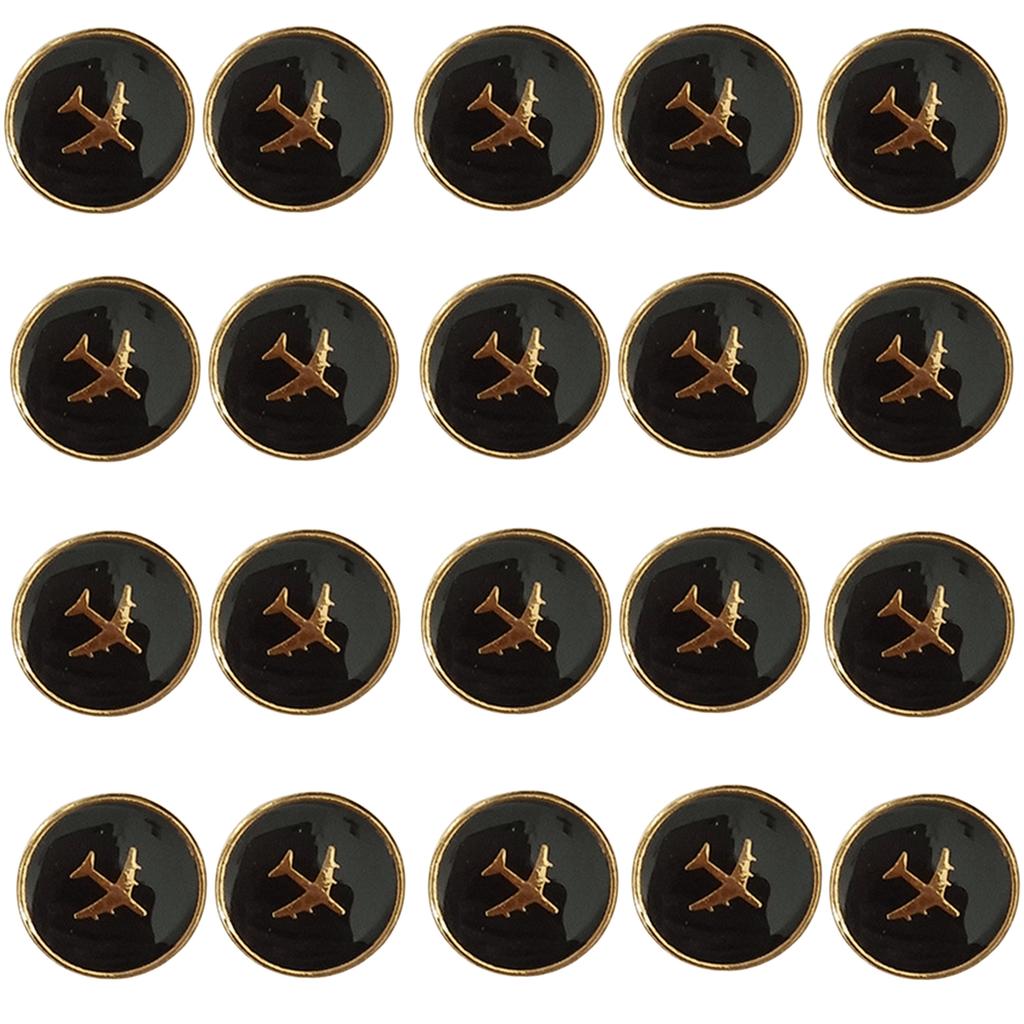 Airport Uniform Buttons Rustproof Metal Buttons Fasteners Airline Crew Buttons for Airline and Ground Crew