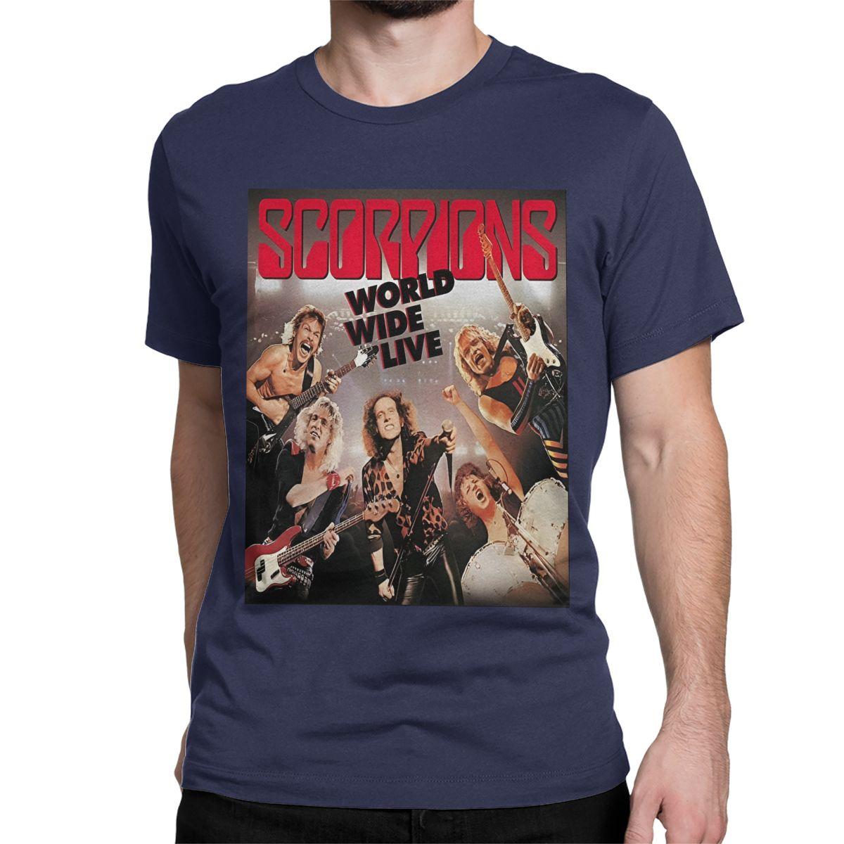 

Scorpions Heavy Metal T-Shirts for Men Women Rock Band Novelty 100% Cotton Tees Short Sleeve T Shirt Plus Size Clothes 4XL