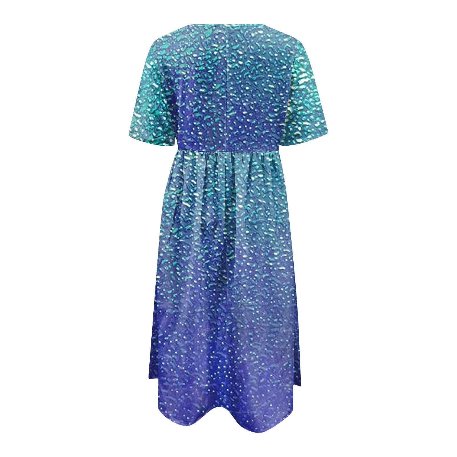 Жен. Повседневные платья Платья с принтами Летние платья С принтами Плиссированные — фото 5