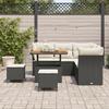 Ensemble de Canapé de Jardin de 8 Pièces avec Coussins Noir Poly Rattan Acacia, Ensemble de salle à manger de jardin 3361485