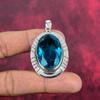 Indicolite Gemstone Pendant, 925 Solid Sterling Silver Pendant, Handmade Antique Jewelry, Gift For Mother Day