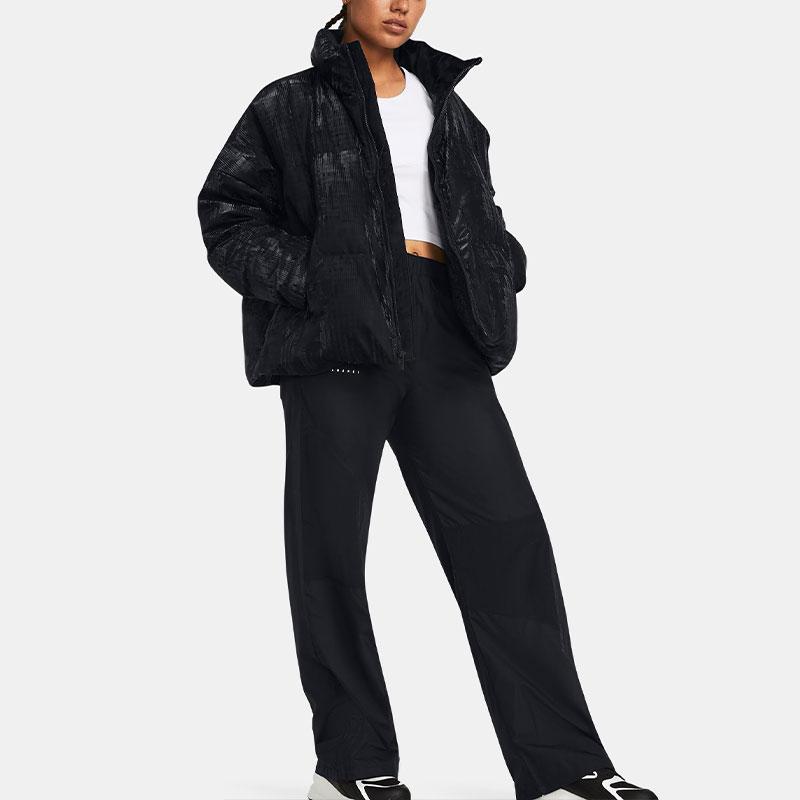 Under Armour ColdGear Velvet Finish Training Sports Stand Collar Down Jacket Women Jackets Black 1378859-001