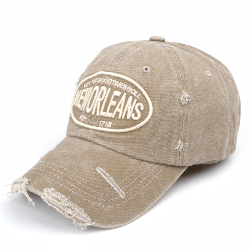 Unisex Washed Cotton Baseball Cap Letter Embroidered Vintage Snapback Hat Men And Women Streetwear Outdoor Sports Hats