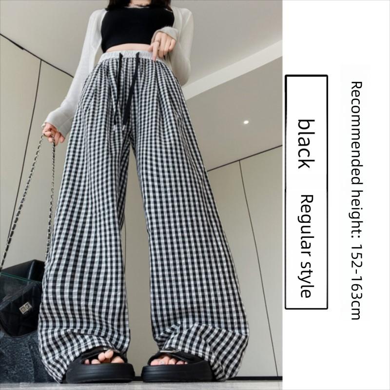 New Plaid Pants for Women Spring/Summer 2026 New High-Waisted Dopamine Casual Trousers