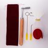 8-Piece Piano Tuning Tool Set with Muting Felt, Fine Rod, and Wrench